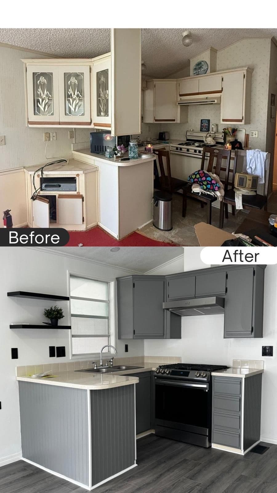 Gallery photos for Modern Mobile Home Transformation Delight: Image #1